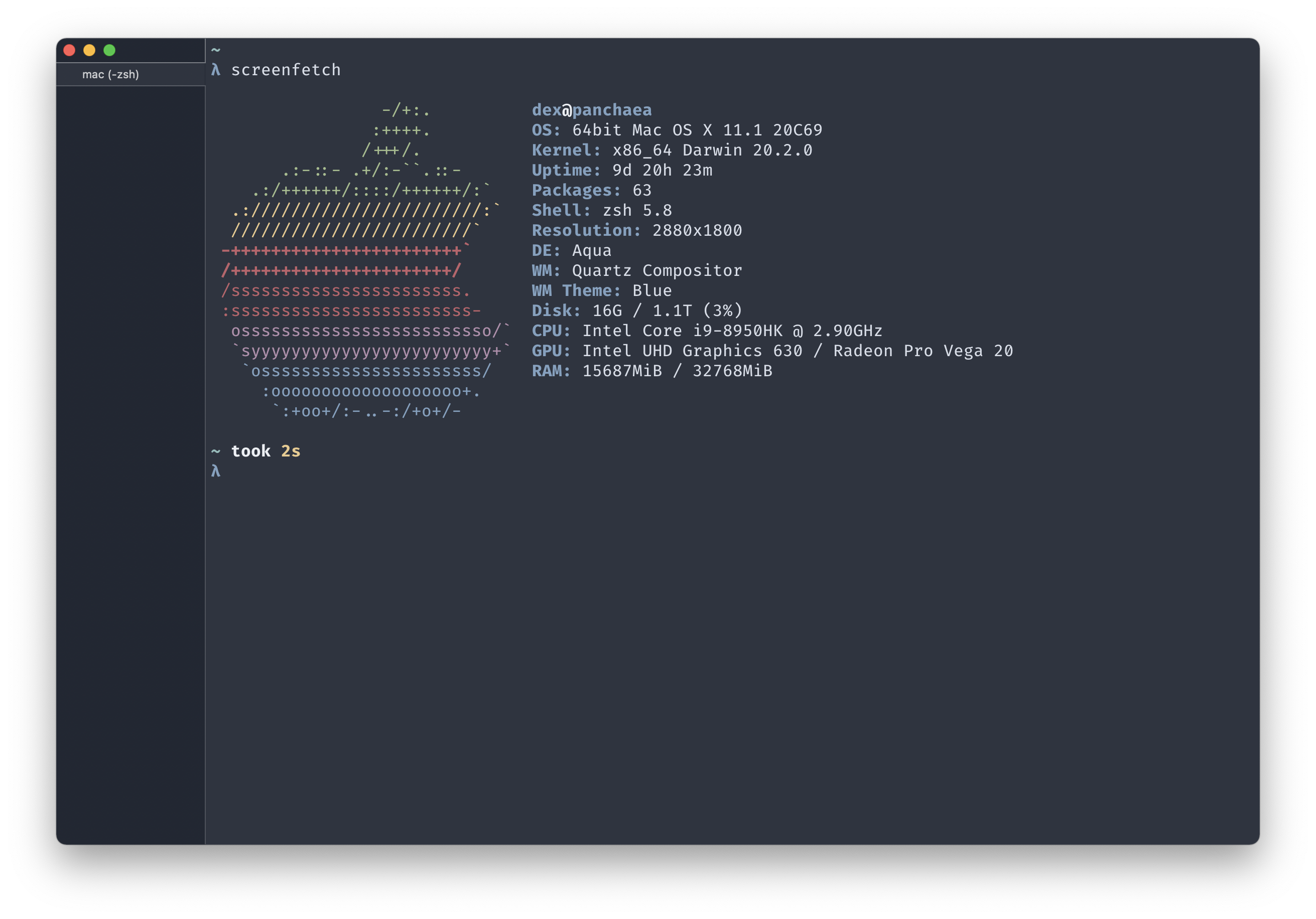 iTerm2 Screenfetch