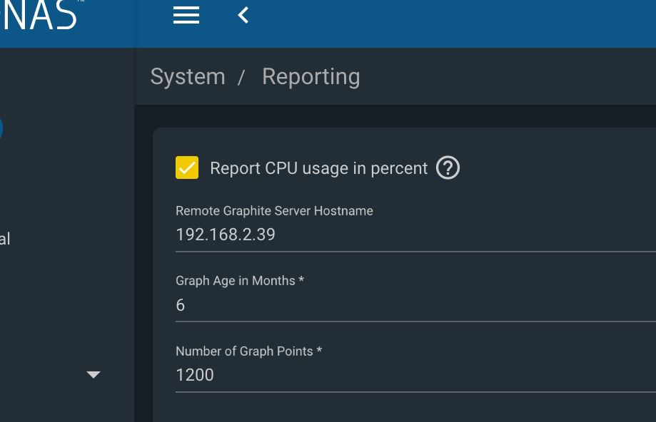 FreeNAS Graphite Config